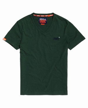 Superdry Organic Cotton Vintage Embroidery Vee Férfi Pólók Zöld | KGXWO0765